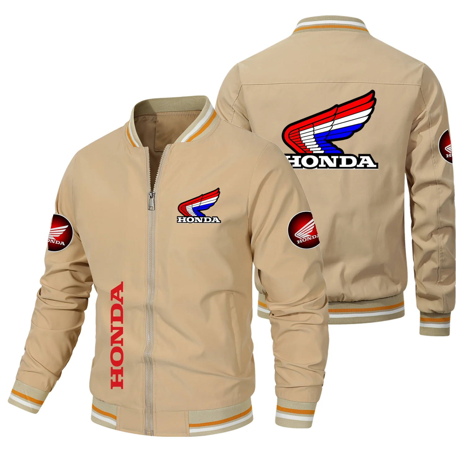 Honda Wing Car Logo Motorrad Racing Herren Business Jacke, Outdoor Fashion Trenchcoat, Honda Moped Jacke, Herren Herbstmantel