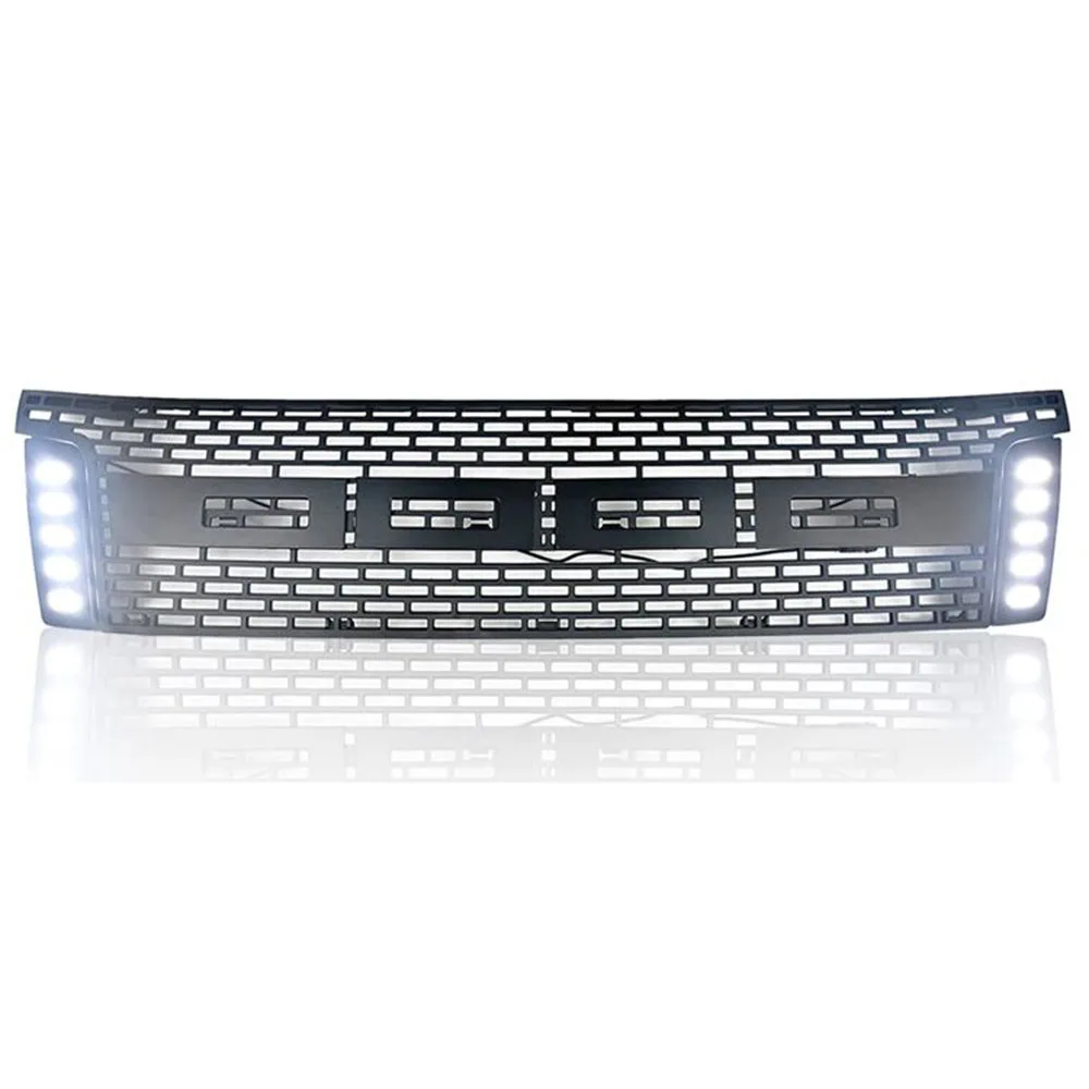 Car Modified Grilles Grill Racing Grills Mesh Front Bumper Mask With LED DRL Pickup Fit For Ford Wildtrak Ranger T6 2012-2014