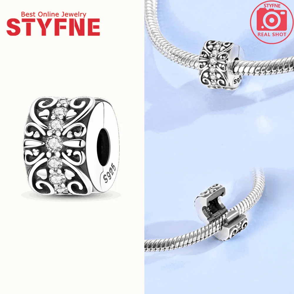 Silver-Plated Infinity Knot Heart Charm Bead for Bracelets