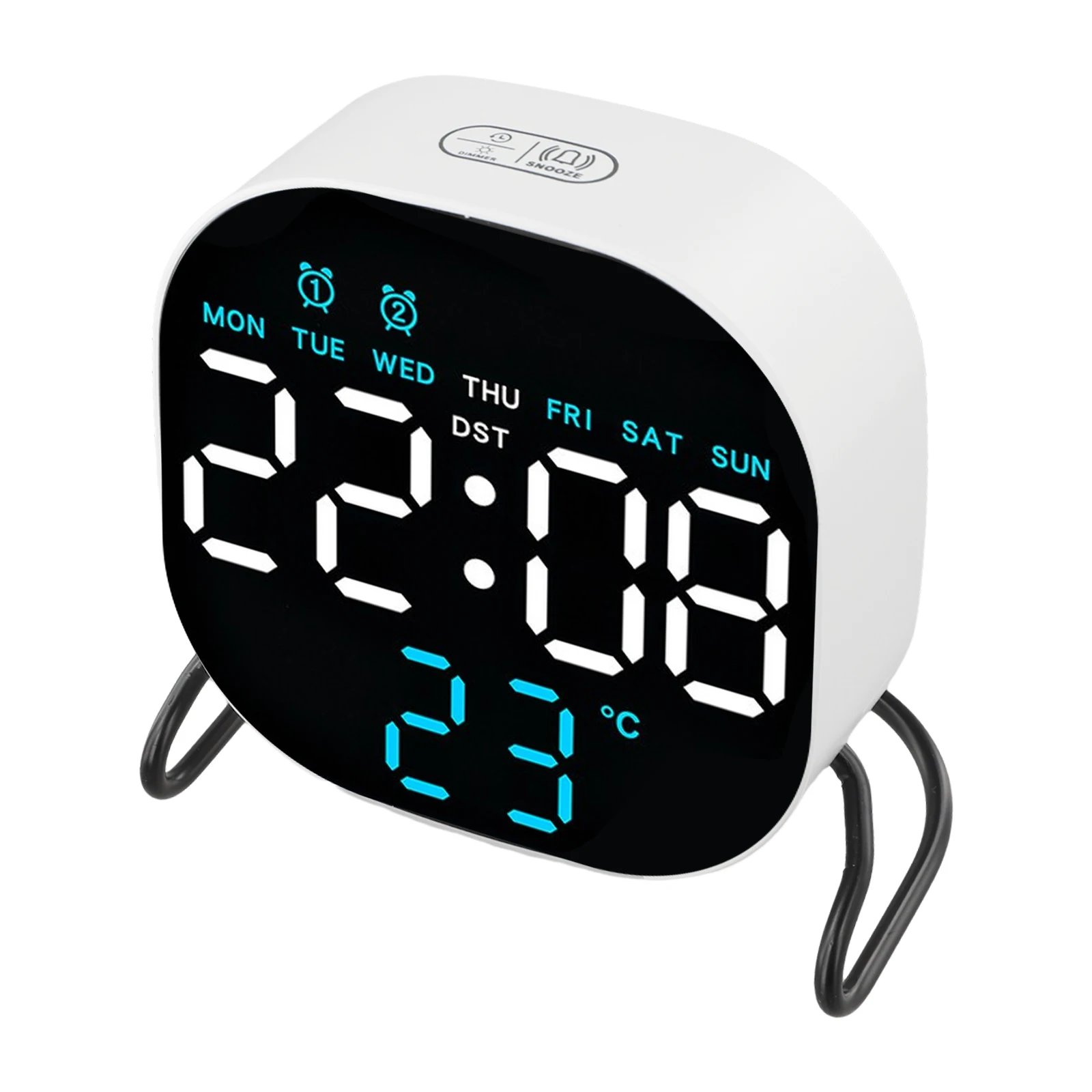 Bedside Night Light LED Desktop Clock Touch Control Time And Date Loop Display 3-second Cycle Display Alarm Function