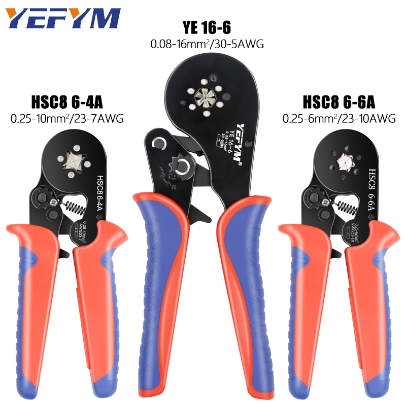 Crimping Pliers Ferrule Sleeves Tubular Terminal Tools HSC8 6-4A/6-6A/16-6 Wire Crimper Household Electrical Sets