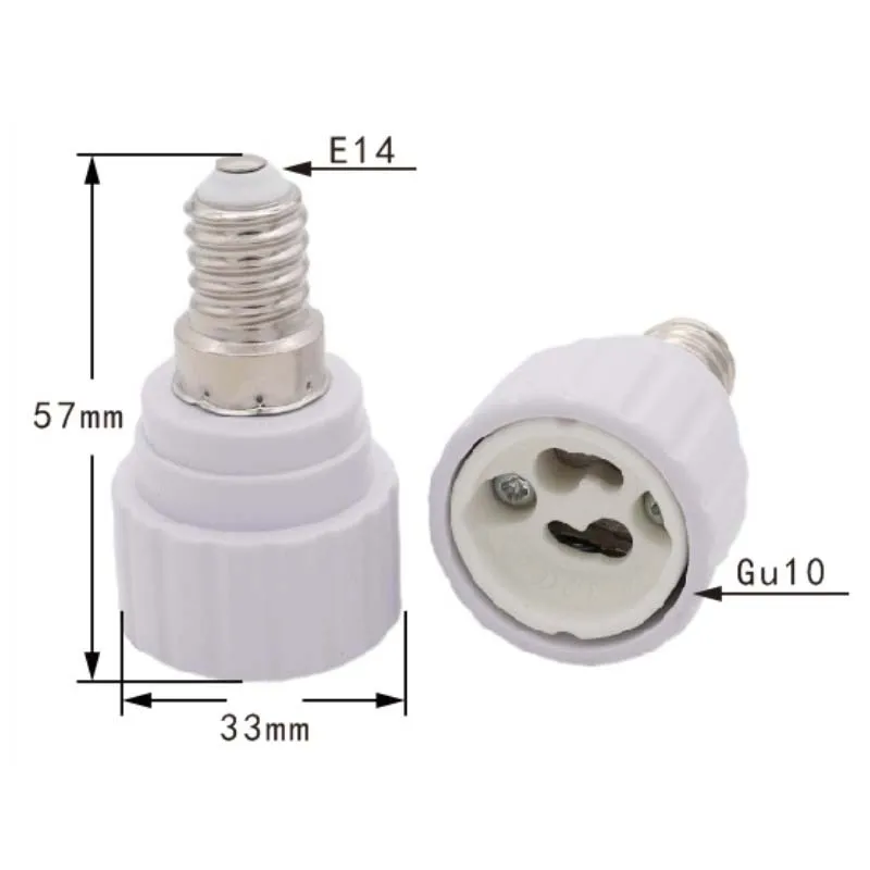 1PCS E14 to GU10 Ceramic Base Led Light Lamp Holder Converter Screw Bulb Socket Adapter LED Saving Light Halogen Lamp Base PBT