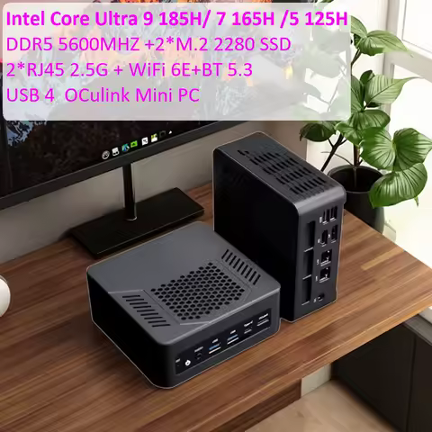 2025 New Gamer Mini PC OCulink Intel Core Ultra 9 185H 7 165H 5 125H USB4 2x2.5G LAN 2xPCIe4 Windows 11 office Computer WiFi6E