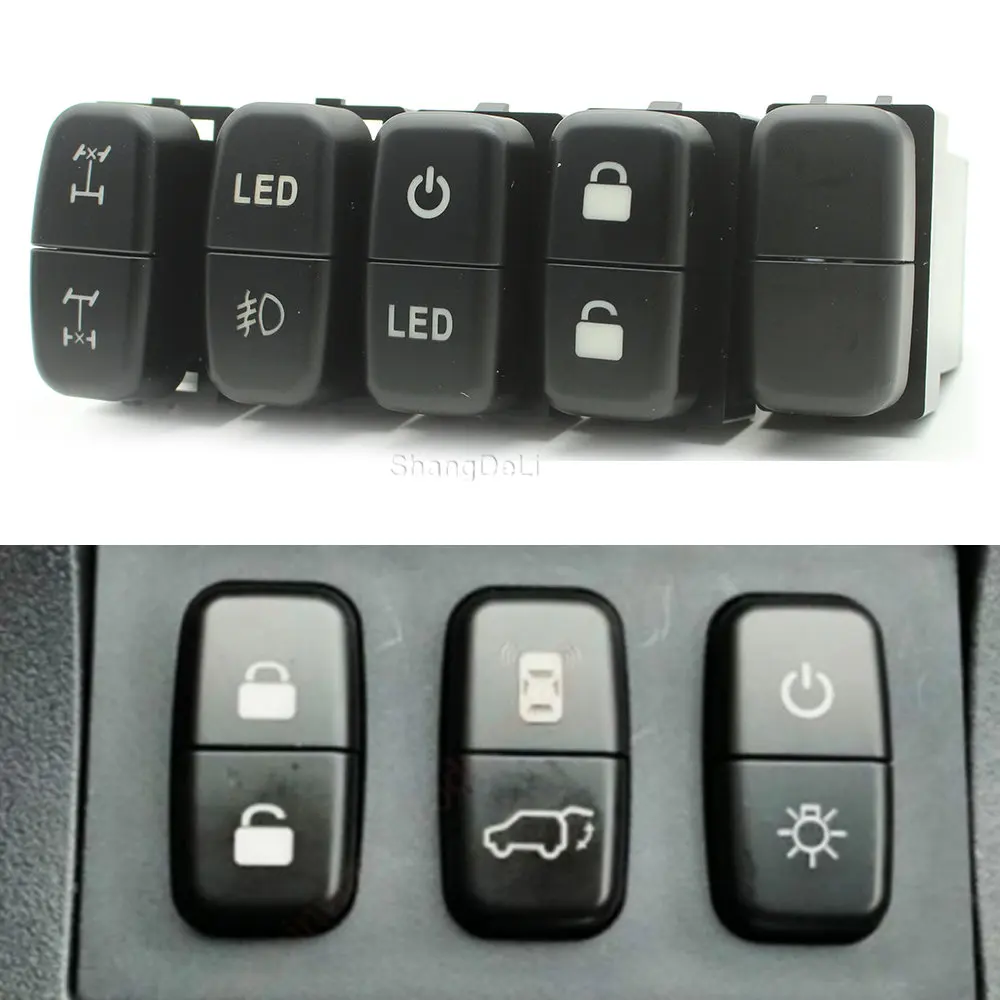 Car Dual Switch DRL Blank No Icon Switch Power On Off Switch Fan Button Switch Fit For Mitsubishi Lancer EX Pajero V73 V93 V97