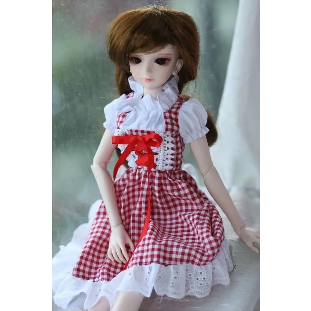 

[wamami] 144# Red Plaid Dress Outfit For 1/4 MSD BJD Dollfie