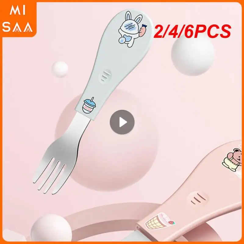 2/4/6PCS New Fork Lovely Design Durable Reusable Best Selling Practical Popular Portable Spoon And Fork Suit Fork