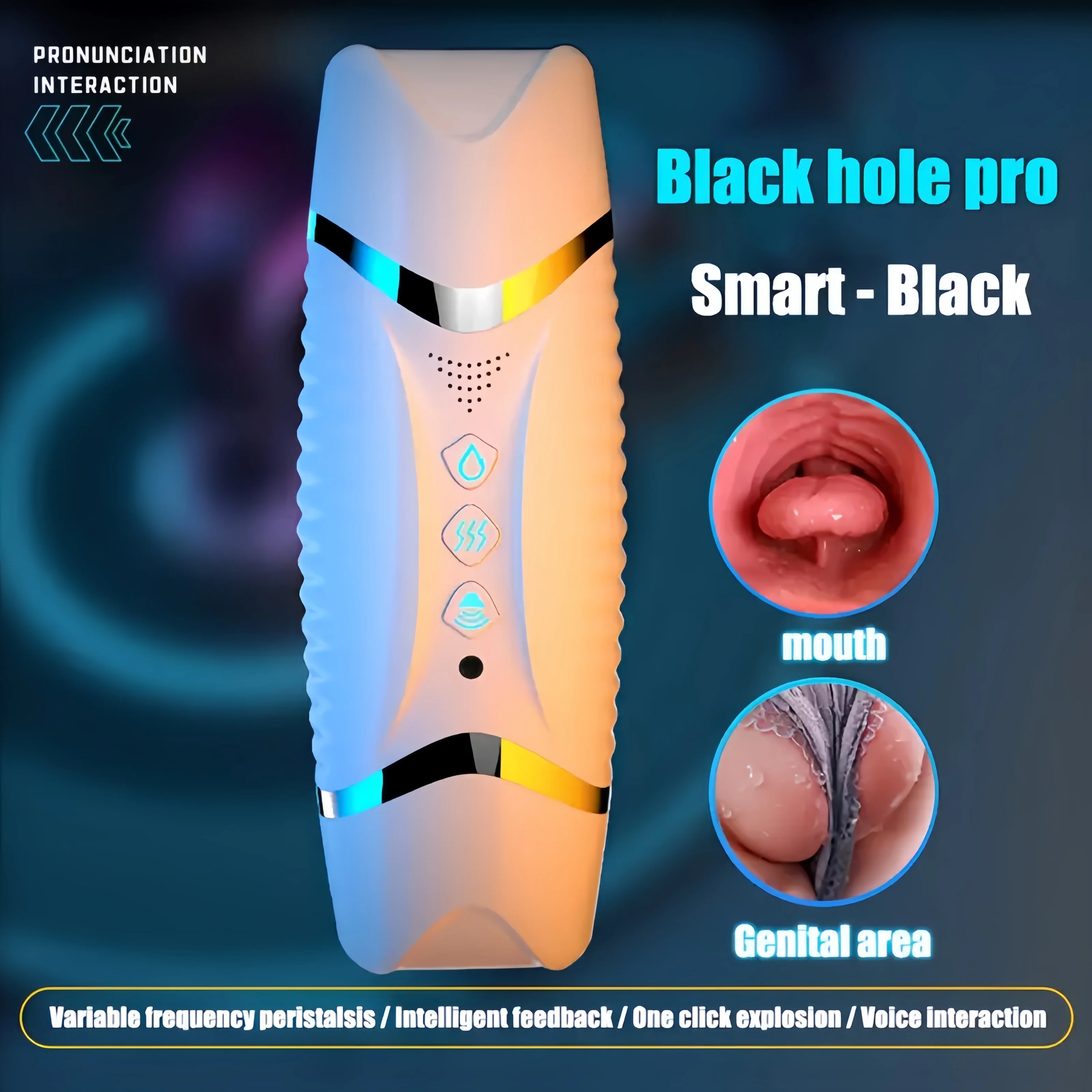 جهاز الراحة الجنسية للقضيب للرجال، 10 أوضاع اهتزاز، نطق ذكي للغاية، تسخين ذكي
