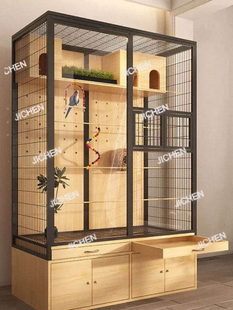 

Bird Cage Parrot Cage Extra Large Xuanfeng Special Pet Cage Wooden Luxury Villa