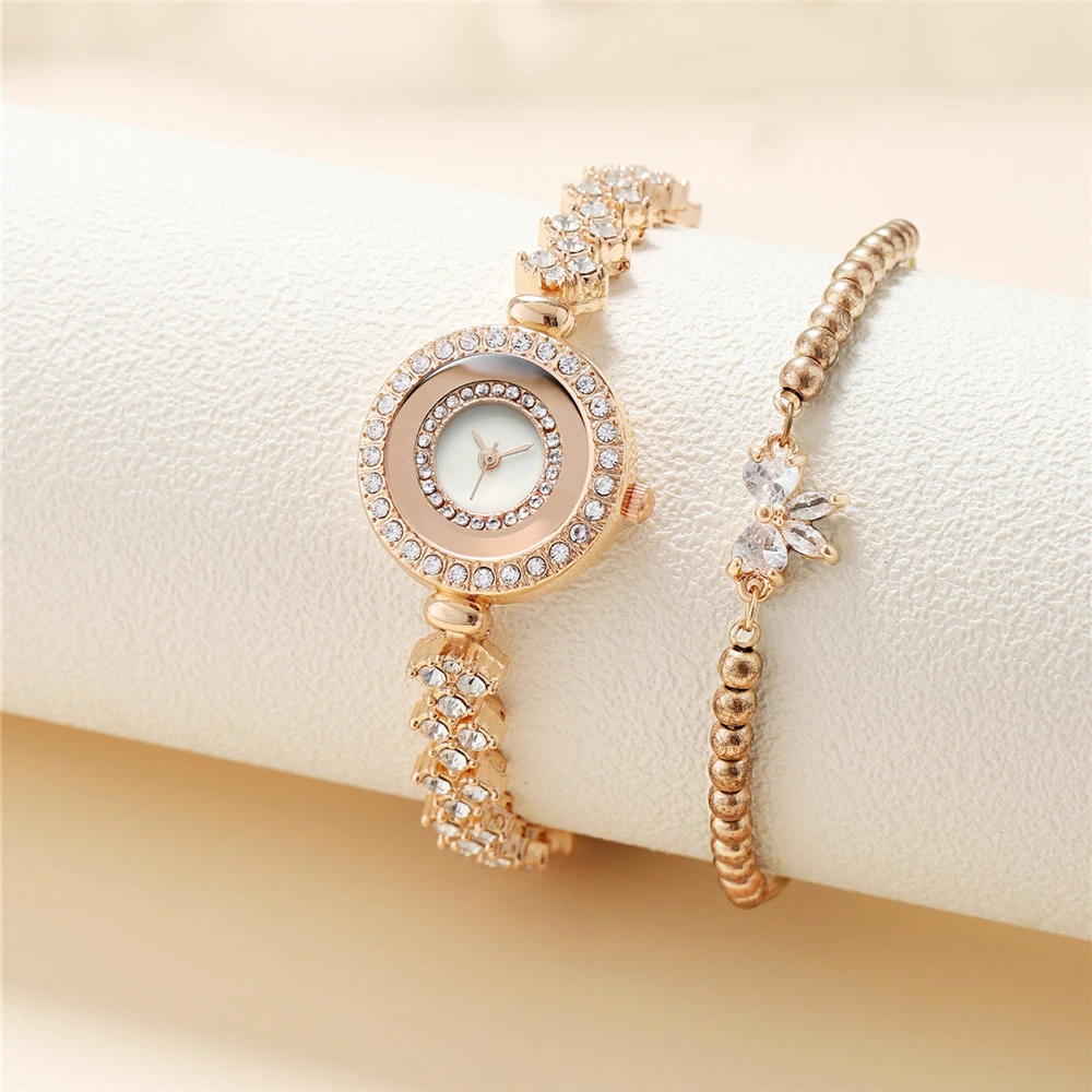 Women Luxury With Diamonds Quartz Watches Small Minimalist Seashell Surface Ladies Watch Stainless Steel Strap Bracelet Clock