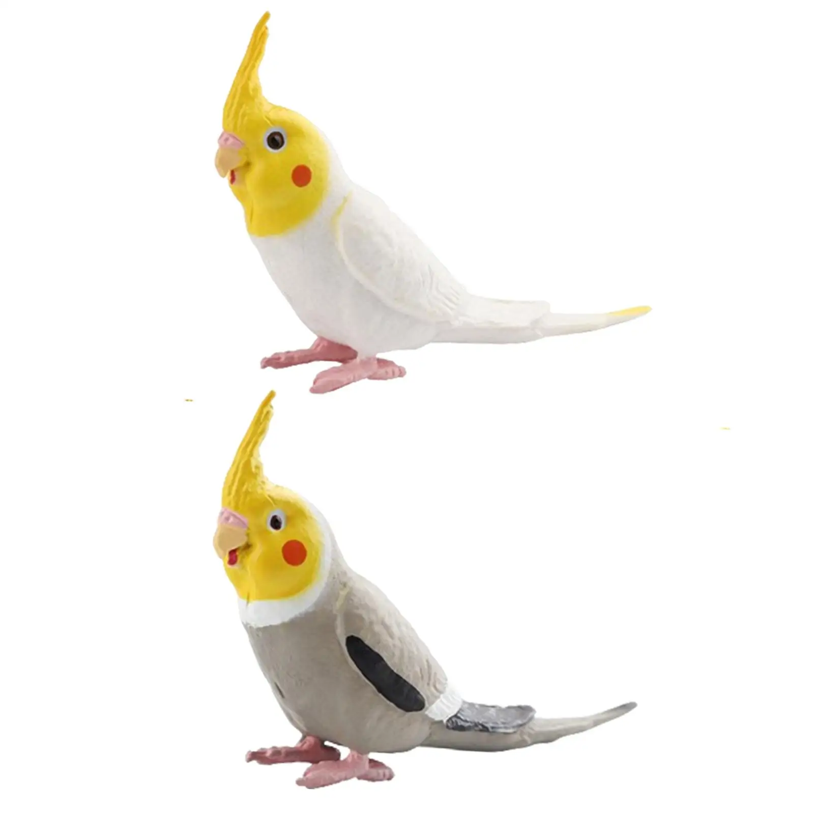 Cockatiel Bird Figurines Bird Animal Sculpture Collection Simulation Parrot for Sand Table Table Decoration Party Living Room