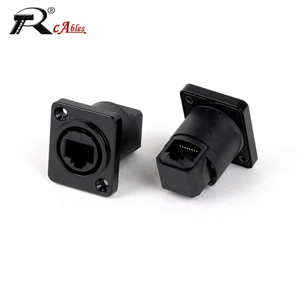 1pc RJ45 8P8C CAT5 Network/Ethernet Panel Mount Socket,D Type RJ45 Wall Connector Female to Female Waterproof Connector Adapter