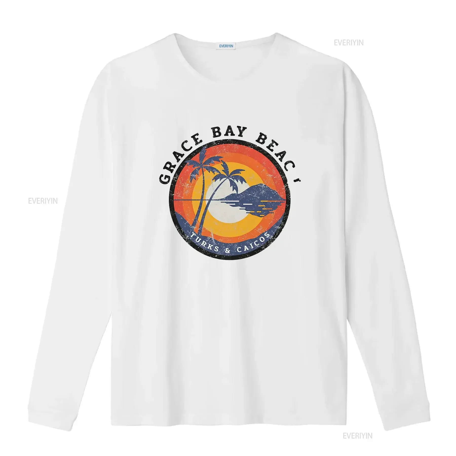 تي شيرت نسائي بتصميم Grace Bay Turks Caicos بتصميم جديد للشاطئ تي شيرت عتيق مغسول أنيق ملابس الشارع الشهير غير رسمية #2