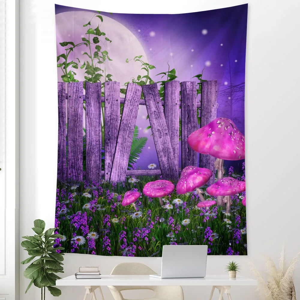 

Tapestry Fantasy Mushroom Tapestry Magic Forest Tapestry Aesthetics Fairy Tale Background Tapestry Kawaii Wall Hanging Cloth