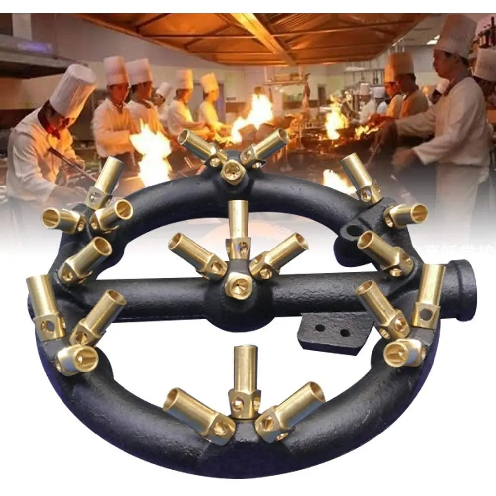 

Jet Burner with 23 Heads Tips of Natural Gas Intake Chinese Wok Range Pot 65mm Replacement Part