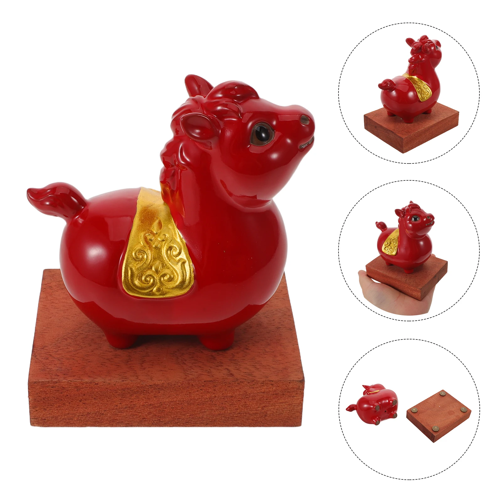 

Ceramic Horse Statue Red Handcrafted Running Horse Sculpture for Home Office Desk Decor Chinese Zodiac Lucky Ornament Feng Shui