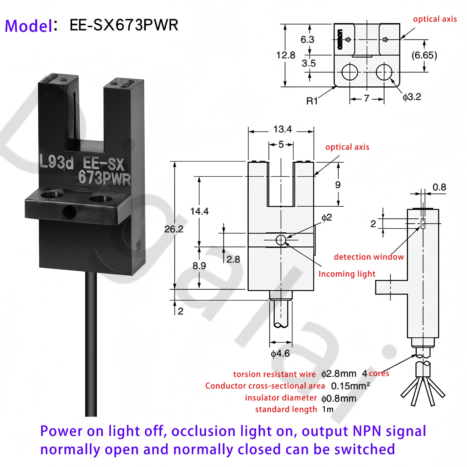 مستشعر على شكل حرف U EE-SX670PWR EE-SX671PWR EE-SX672PWR EE-SX673 EE-SX674EE-SX675 EE-SX676 EE-SX677PWR