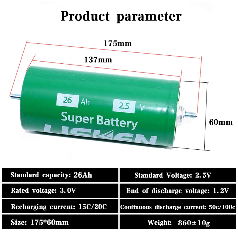 Imagem -06 - Lithium Titanate Lto Bateria Recarregável 2.5v 26ah Recarregável 1224v E-boat E-bike Carro Solar Motor Long Life Battery Novo