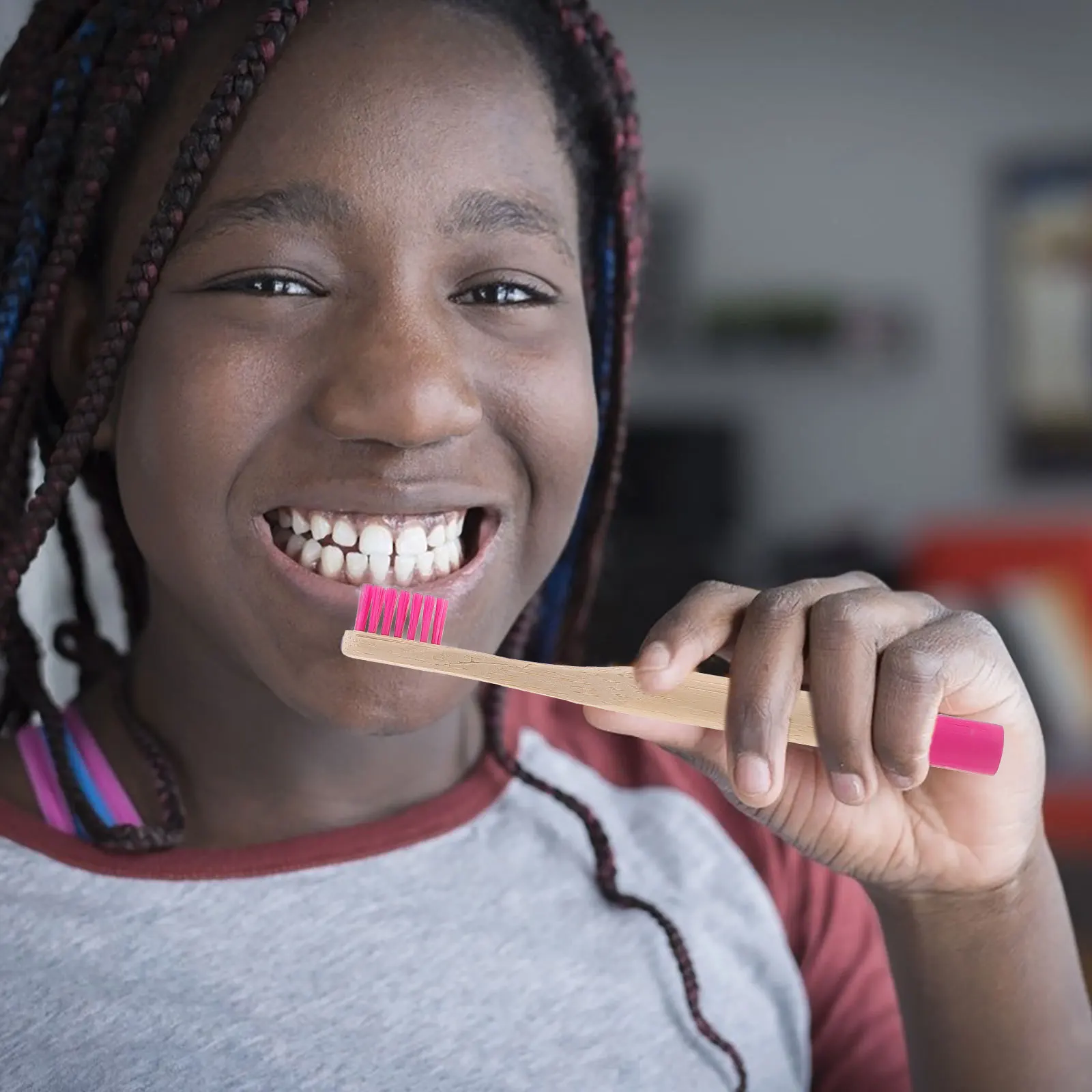 

5Pcs Kids Toothbrush Set Bamboo Charcoal Soft Bristle Ergonomic Design Long-Lasting Wear-Resistant Children Toothbrush