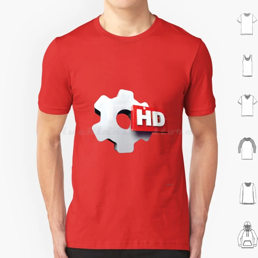 Hd Logo T Shirt Cotton Men Women DIY Print Hd High Definition Screen Screen Resolution Monitor Printing Movies Screenwriting