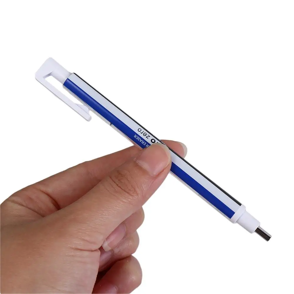 Press Type Mechanical Eraser Super Fine High Precision Pen Shape Rubber High Gloss Sketching Pencil Eraser Manga Highlight