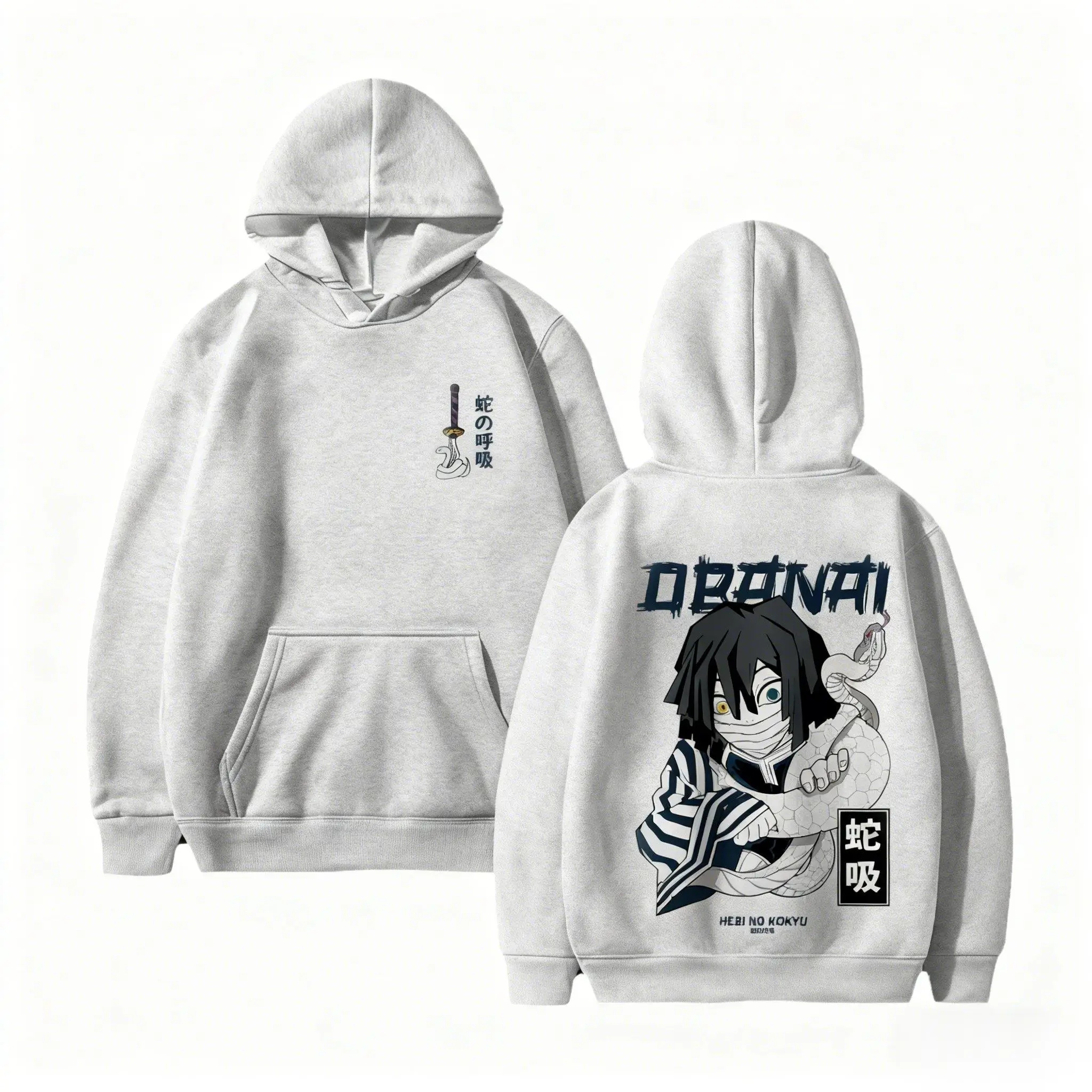 Kimetsu No Yaiba Obanai Iguro Sudadera con capucha hombres mujeres 2026 Anime impreso sudadera Unisex Casual ropa de calle Cosplay chaqueta con capucha Y2k