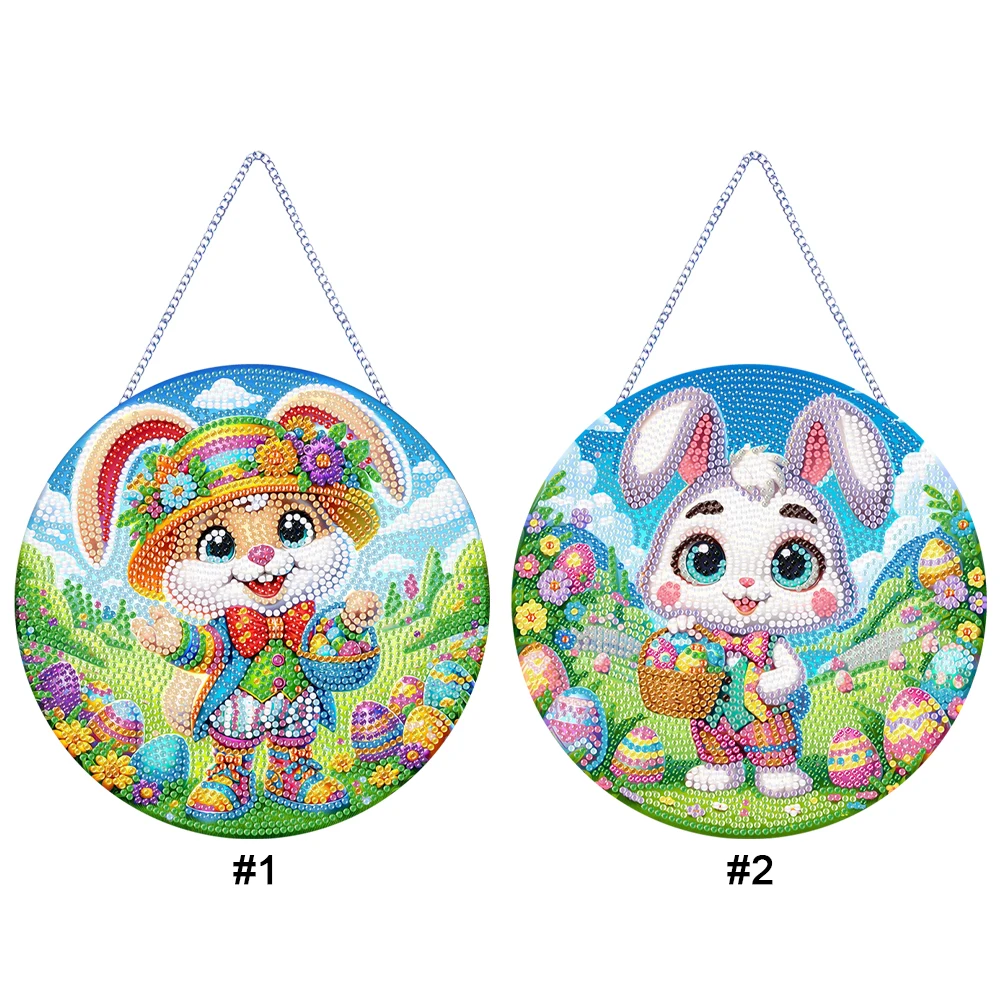 

Пасхальный кролик тема 2D плоский DIY подвесной алмазный художественный набор специальной формы алмазная живопись набор оконное искусство для домашнего декора