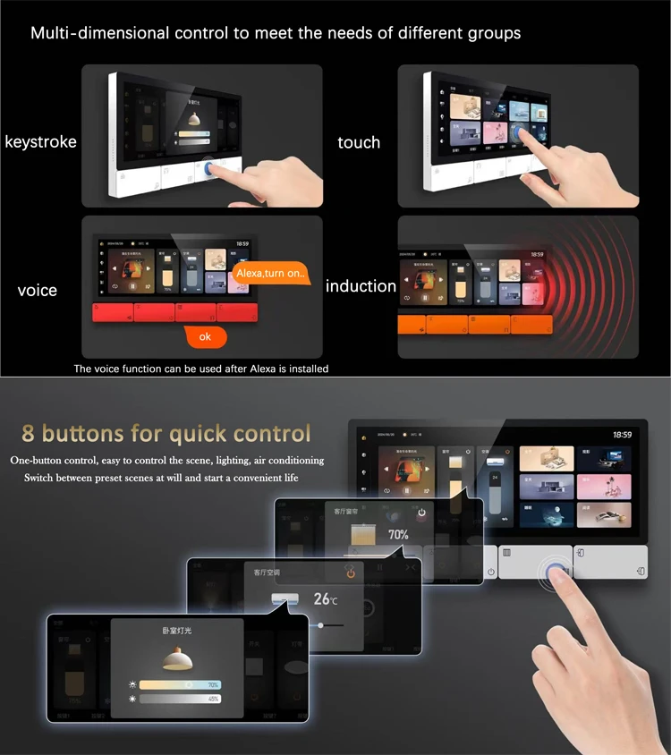 

2025Popular type 6.2 InchTuya Smart Control Panel Zigbee Gateway With EU and UK For Smart Life Relay Music System Wall Amplifier