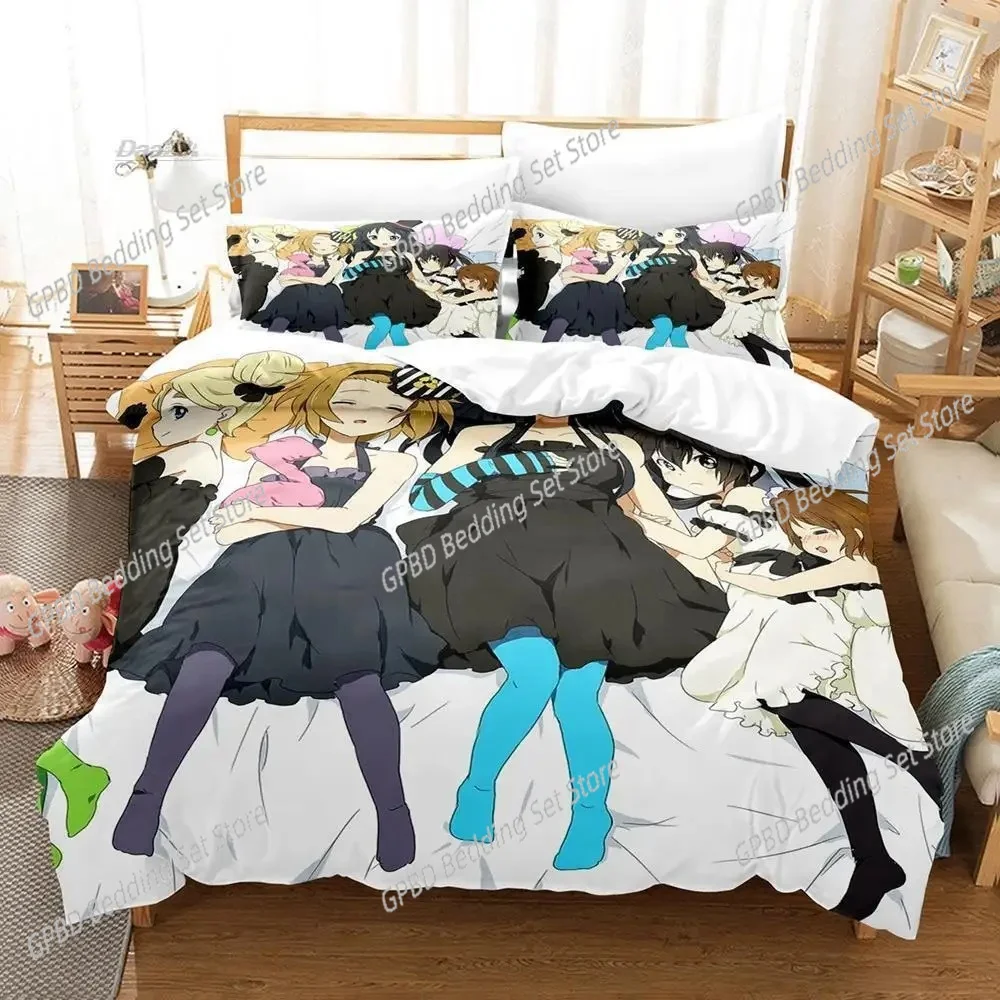 

K-ON! 3D Bedding Set Duvet Cover Pillowcases Single Twin Full Queen King Size Home Decor Quilt Boys Gift