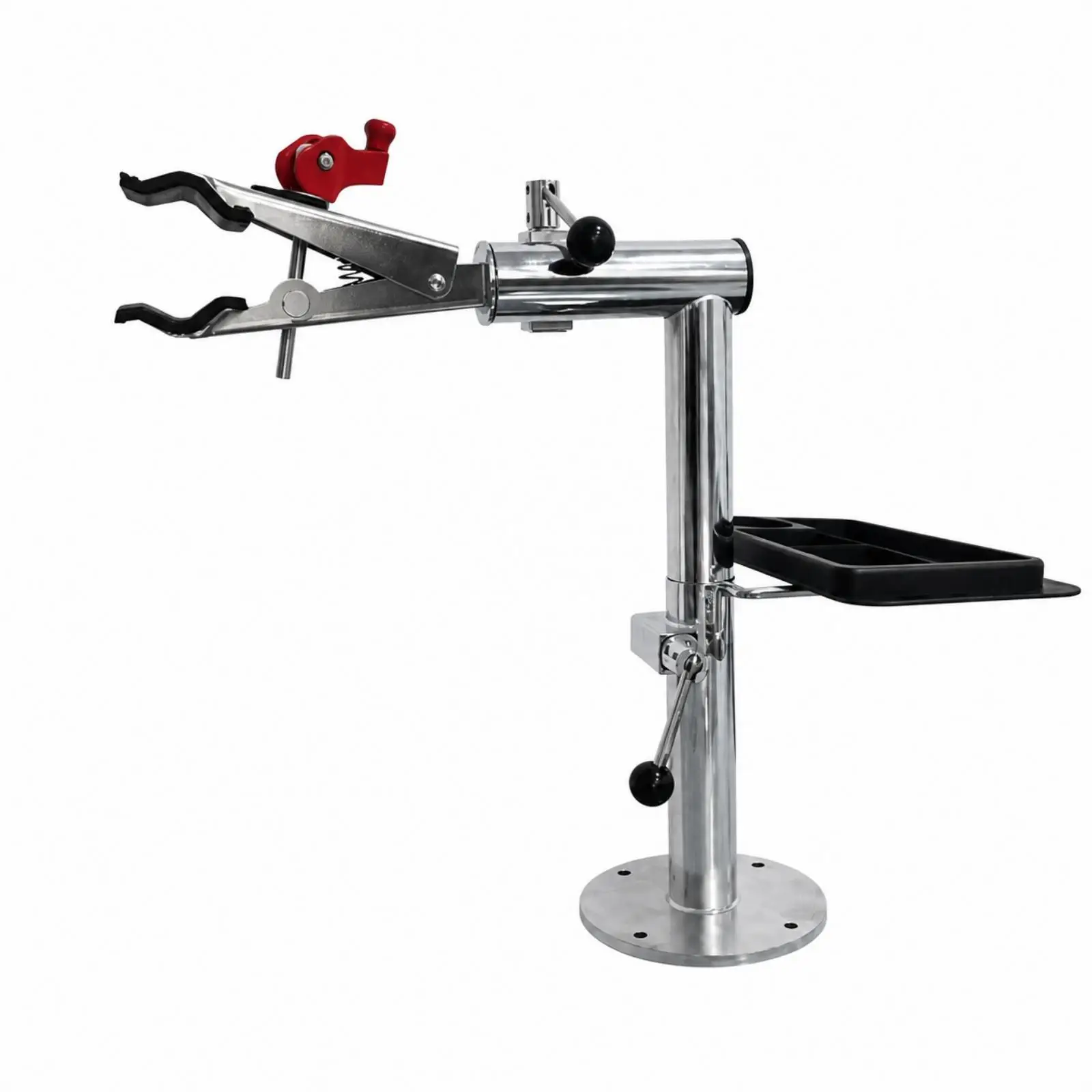 Bicycle Maintenance Stand Metal Repair Rack Adjustable Upper Clamp with Tool Tray for Home Cycling Workshop Display