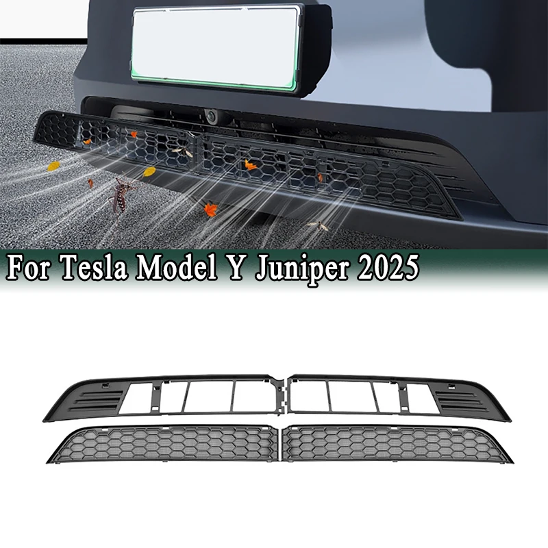 

For Tesla Model Y Juniper 2025 Front Lower Bumper Grille Insect Net Mid-net Air Inlet Vent Guard Mesh Protection Modified Part