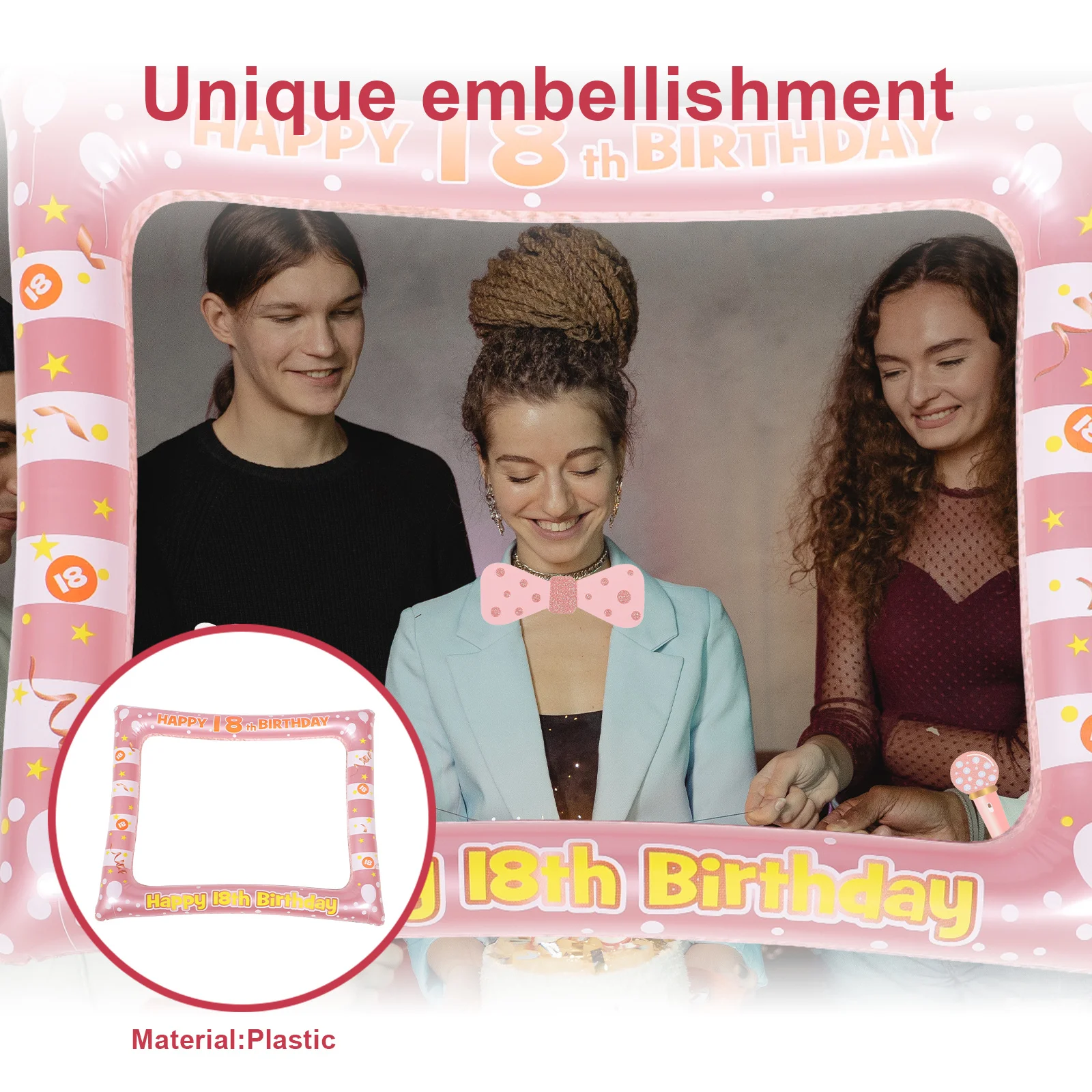 

Photo Props Birthday Decorations Booth Inflatable Frame Photobooth Party Supplies