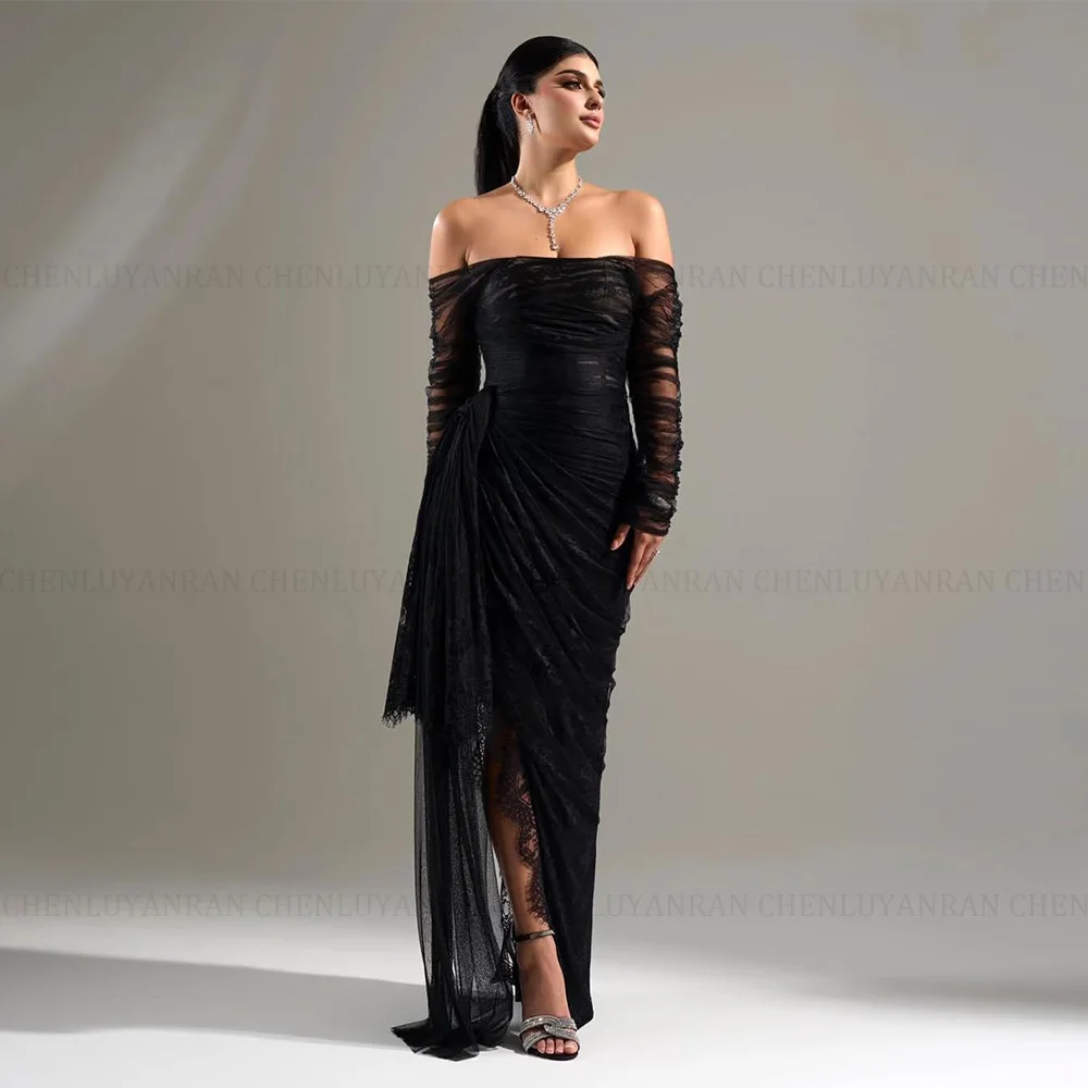 

MOLISA платье для выпускного вечера по индивидуальному заказу, плиссированное прямое длинное платье с открытыми плечами в китайском стиле на заказ