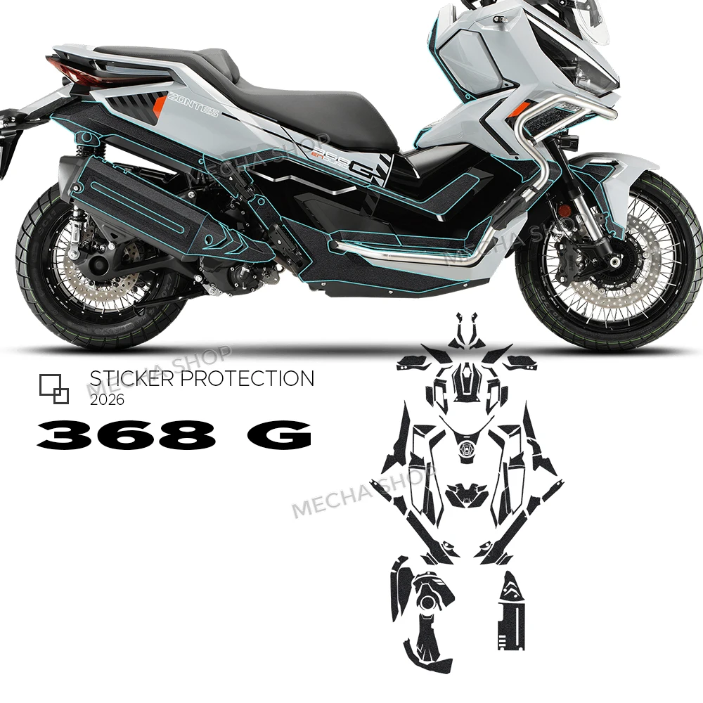

Для Zontes 368 G 2026-защитная наклейка на бак мотоцикла, матовые наклейки, наколенник для газового топлива, тяговые аксессуары