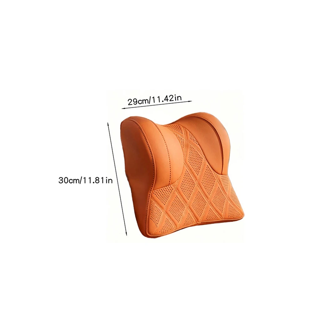 Autokopfstütze, atmungsaktives, perforiertes PU-Leder-Nackenkissen, ergonomisches, umschließendes Design zum Schutz des Nackens, weiches und bequemes Autositzkissen, geeignet für das tägliche Fahren und Reisen in Limousinen und SUVs. – Detail 5