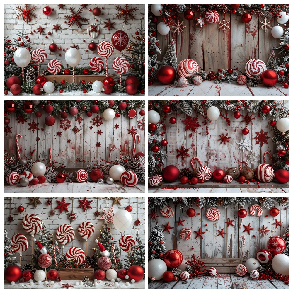 

Christmas candy cane background photography red Christmas tree decoration ball snowy wonderland background winter child birthday