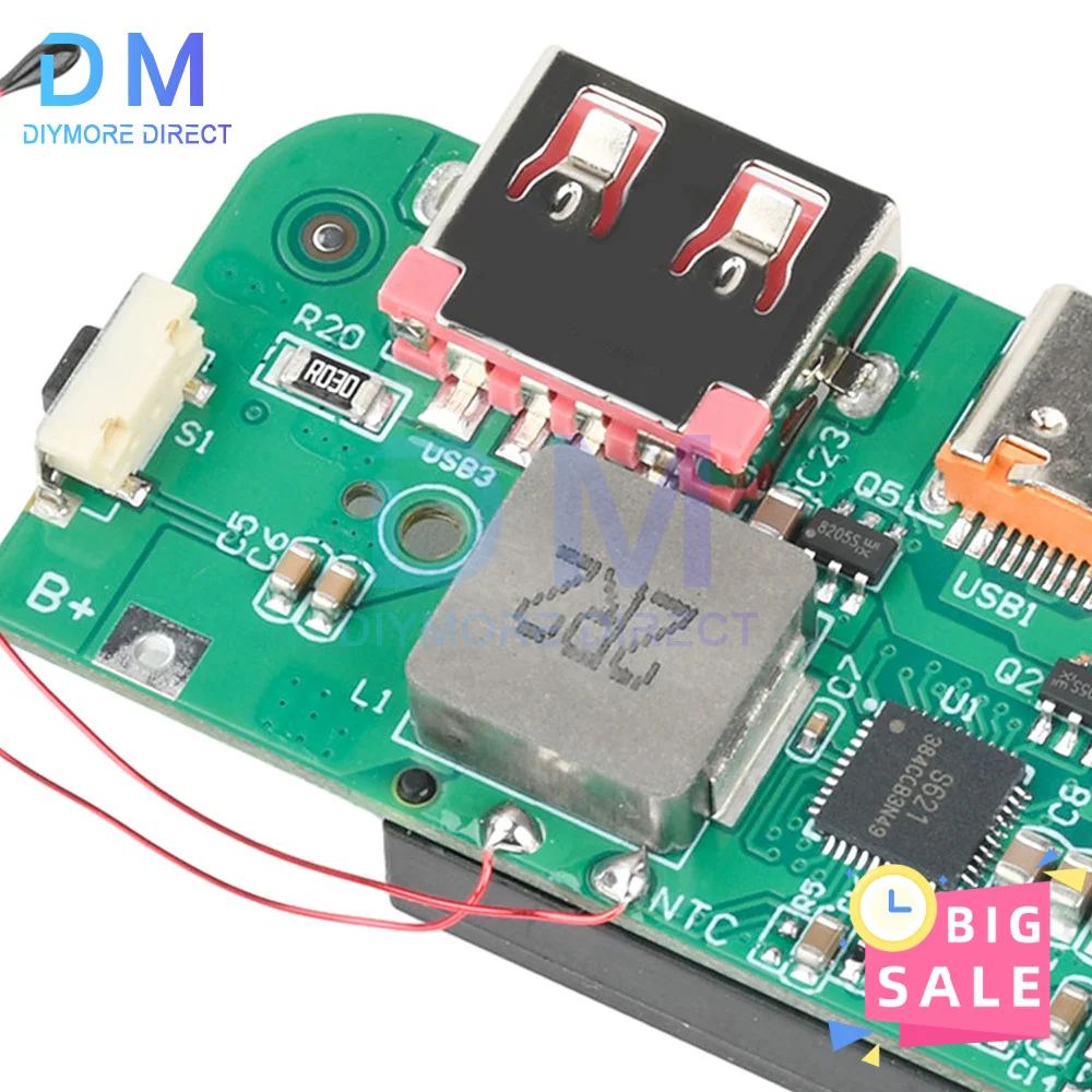 Display digitale a colori TFT da 22,5 W Modulo di ricarica rapida Batteria al litio da 3,7 V Modulo ricaricabile Supporto PD/QC/SCP/VOOC