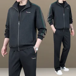 2024 Business Thicken Men Set Warm Thick Hooded 2PC Hoodies Zipper Sports Suit Gym Hombre High Quality Tracksuit Men