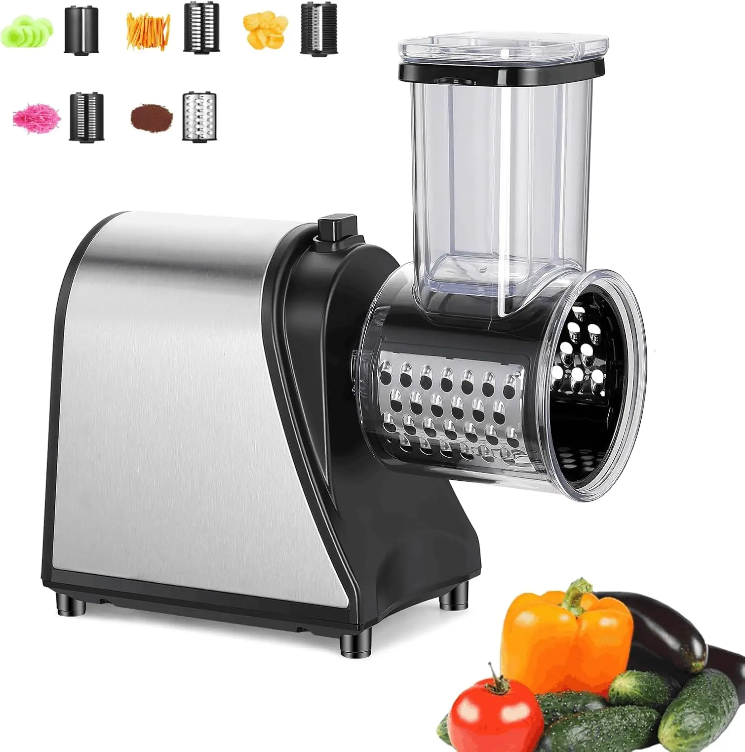 

250W Electric Cheese Grater, Salad Maker for Home Kitchen Use, Cheese Grater Electric for Cheeses, Fruits, and Vegetables