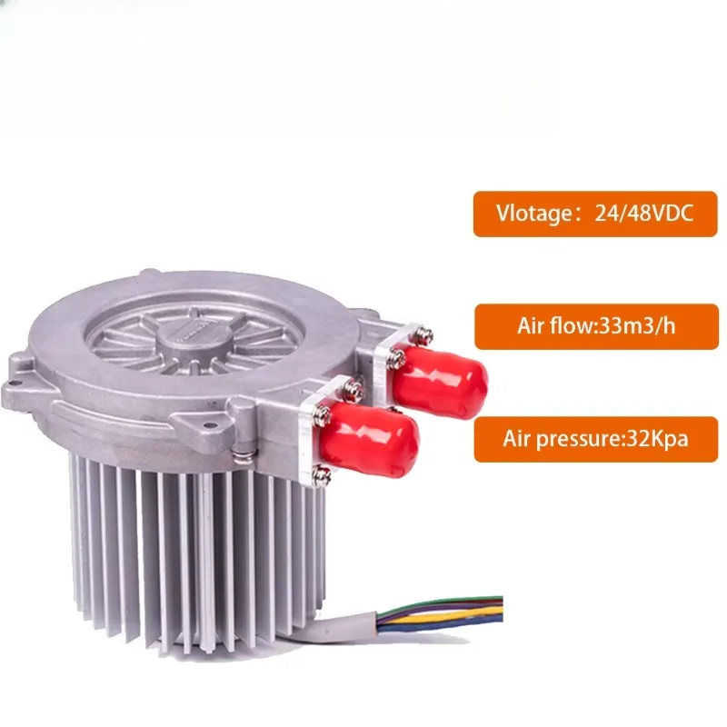 24VDC/48VDC High Voltage DC Blower 14CFM Air Volume 28kpa Brushless Turbine Blower with Driver, Outlet Diameter 15mm