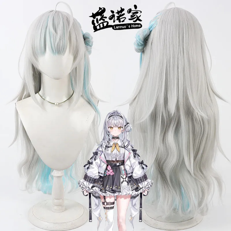 Virtual YouTube Vtuber Ginshiro Saine Cosplay Wig Halloween Carnival Party Props Synthetic Hair Heat Resistant Fiber + Wig Cap