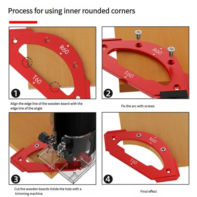 

Corner Fixture Router Template Corner Wiring Guide Quick Fixture Router Drill Bit with Removable Clamp Arc Cutting Assist