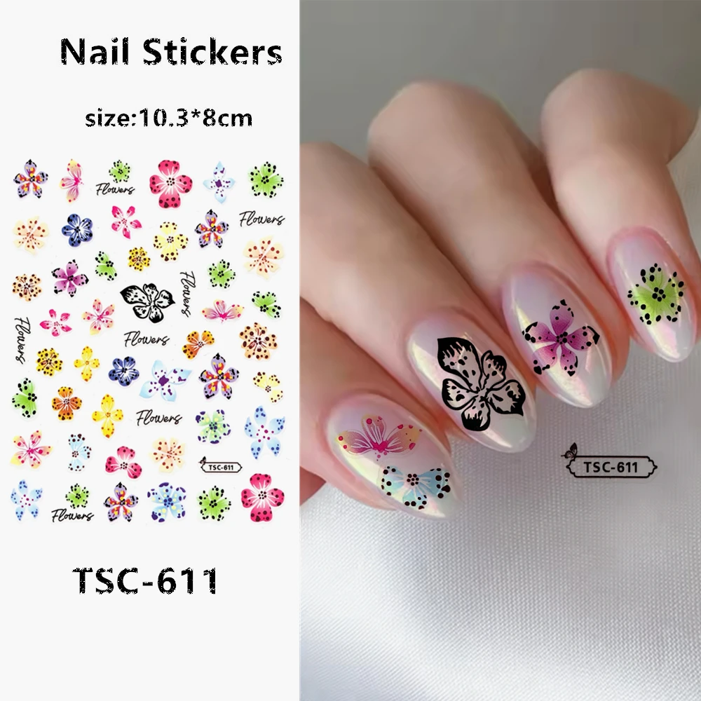 Seria TSC TSC-611 3D węzeł motylkowy kwiat Nail art naklejka do paznokci narzędzie dekoracyjne suwaki do naklejek na paznokcie