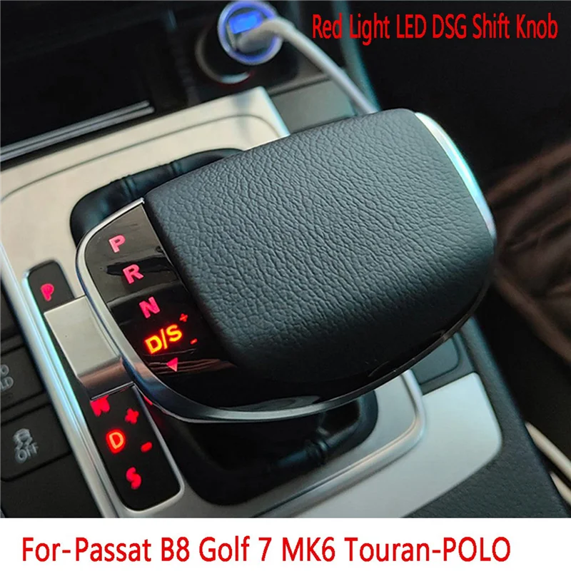 Gear Shift Head Red Light LED DSG Shift Knob Center Console Auto Gear Shifter For-VW Passat B8 Golf 7 MK6 Touran-POLO CC