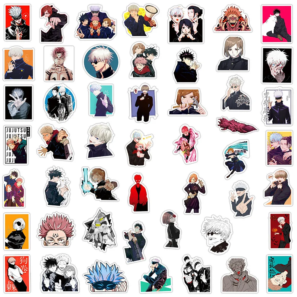 50Pcs Anime Jujutsu Kaisen Series Graffiti Stickers Suitable for Laptop Helmets Desktop Decoration DIY Stickers Toys Wholesale