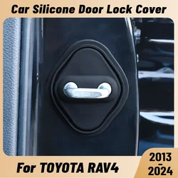 For TOYOTA RAV4 2013-2024 Car Door Shock Absorber Door Lock Protector Silicone Auto Door Lock Latches Cover Accessories