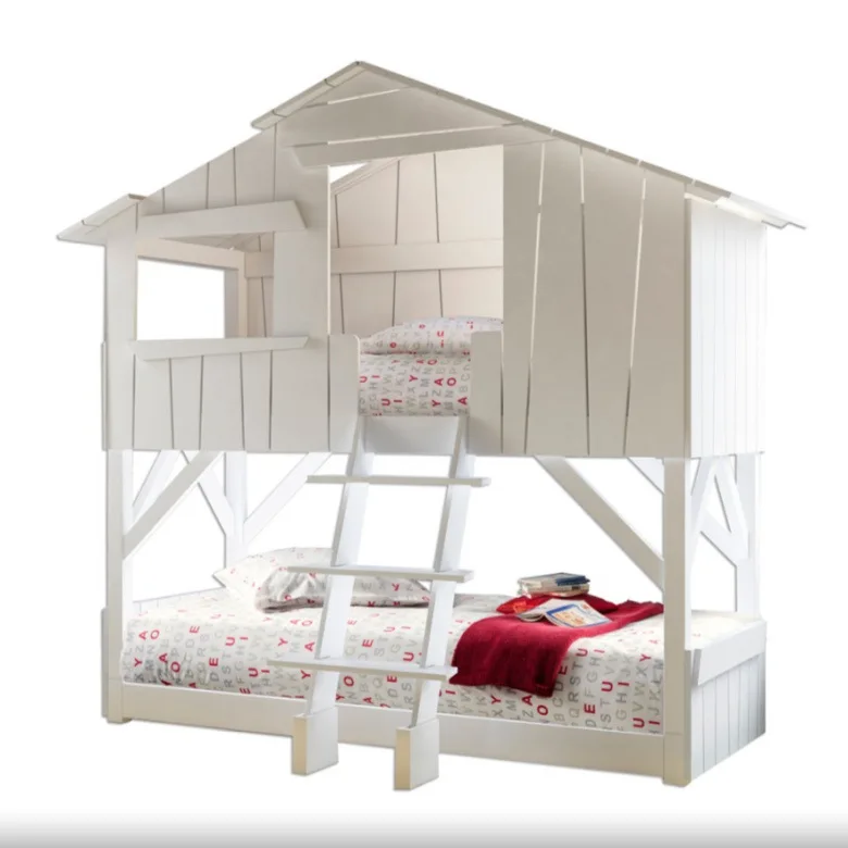 

French solid wood oak children's bed American bunk high and low bunk beds eco-friendly tree house creative boy and girl bed