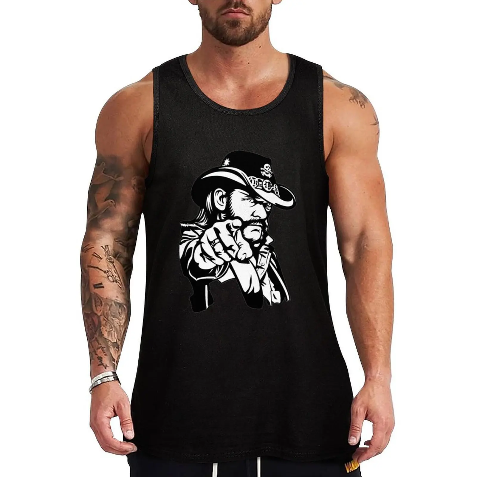 

blackwhitereddesign rock band vocals bass lemmy Tank Top Simple Tank Top Basic Regular Fit Casual Undershirt