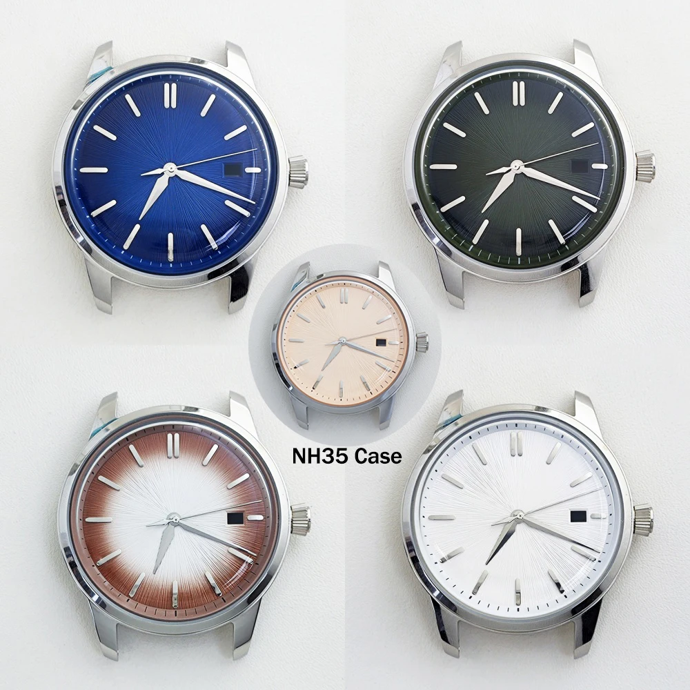 40mm NH35 Watch Case NH35 Dial Cocktail Men's Case sapphire Glass Case Custom Logo Dial Suitable for NH35/NH36 Movement Module