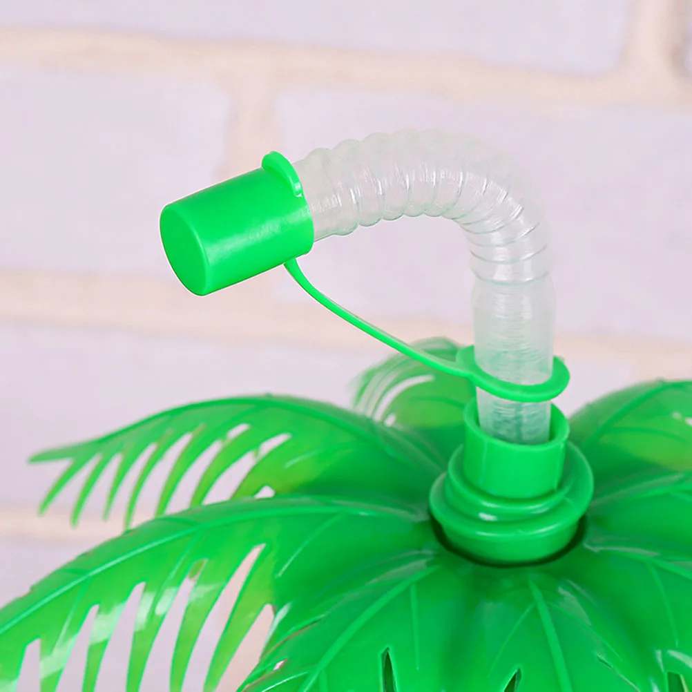 

5pcs Coconut Drink Cup Lightweight Luau Party Water Bottle Tropical Palm Shaped Reusable Juice Cups Birthday Decorations Food