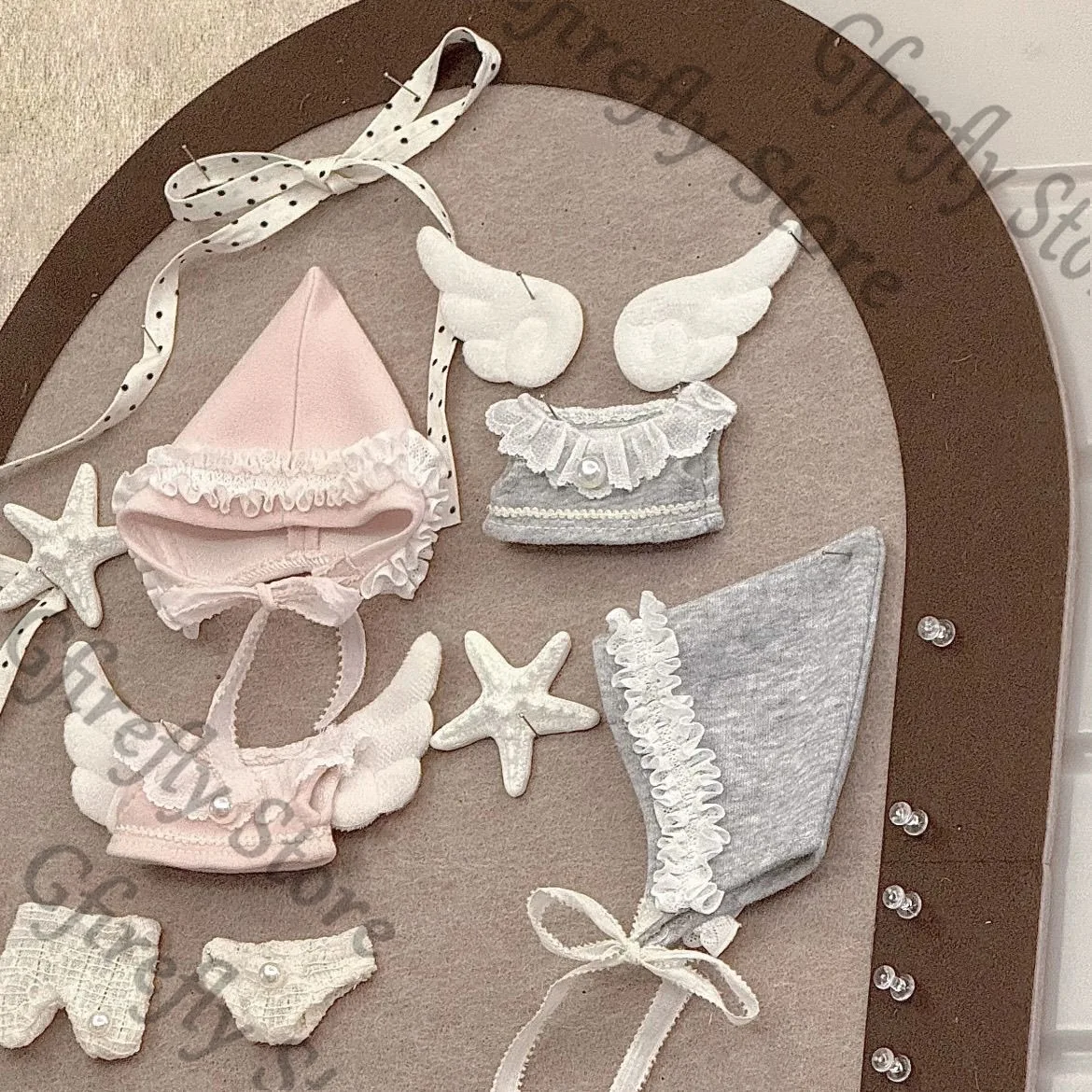 

10cm Puppet Clothes Cosplay Outfit Kawaii Clothing Suit Ornaments Set Mascot Cotton Maumet Head Covering Dressed